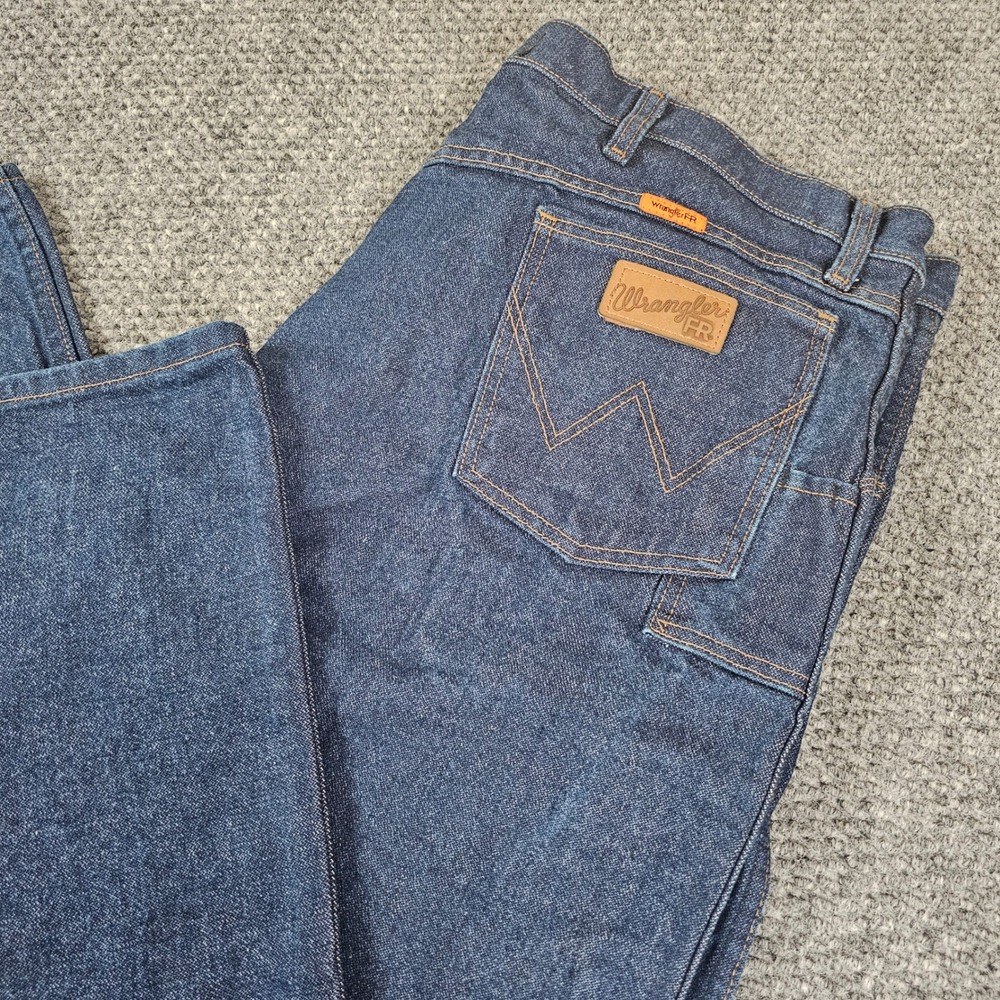Wrangler‎ FR Flame Resistant Relaxed Fit Jeans Mens 44x34 Blue Denim 10FR31MWZ